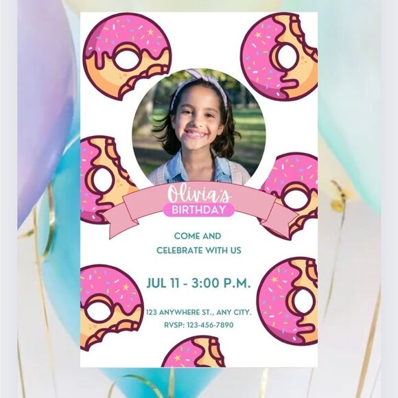 20 Personalized Birthday Party Invitations - Picture 2 of 2